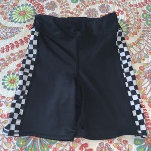 High rise urban outfitter checkered biker shorts